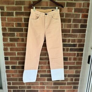Rag & Bone RBW15 Color Block In Rose Cuff Jeans Women’s 25 in NEW